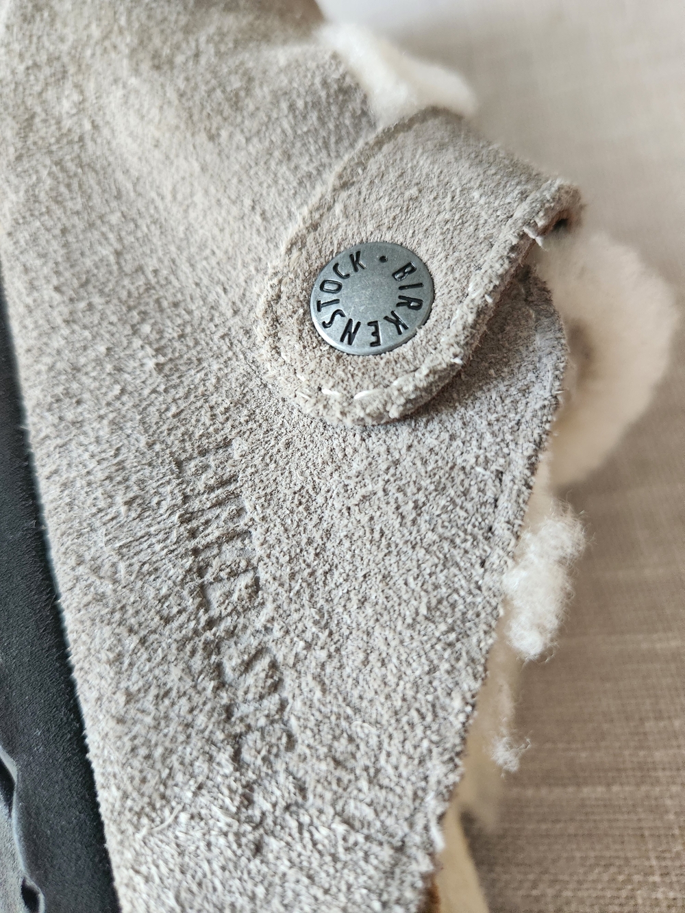 Birkenstock Boston Mule Taupe Suede Shearling Lined Clogs 38 - Picture 2 of 9